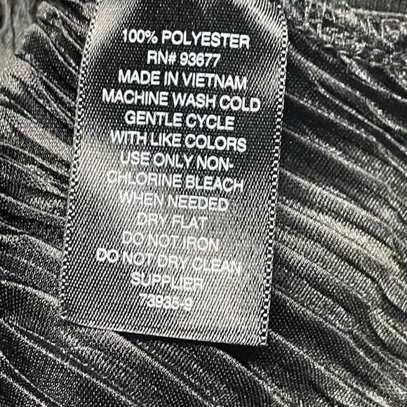 Worthington Black Semi Sheer Chevron Crinkle Goddess Tank - Picture 8 of 9